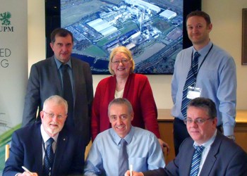 Clockwise from top left: Steve Parker, Denbighshire council; Ann Jones,Assembly Member for the Vale of Clwyd; Jim Espley, Denbighshire council; Simon Walker, UPM; David Ingham, UPM; and, Councillor David Smith, Denbighshire council